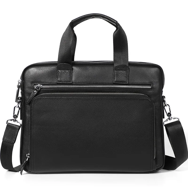 Large Men\'s Briefcase Genuine leather Satchel Bags Male 14 inch Laptop Bag Handbag Business Shoulder Bags Briefcase Men Bag