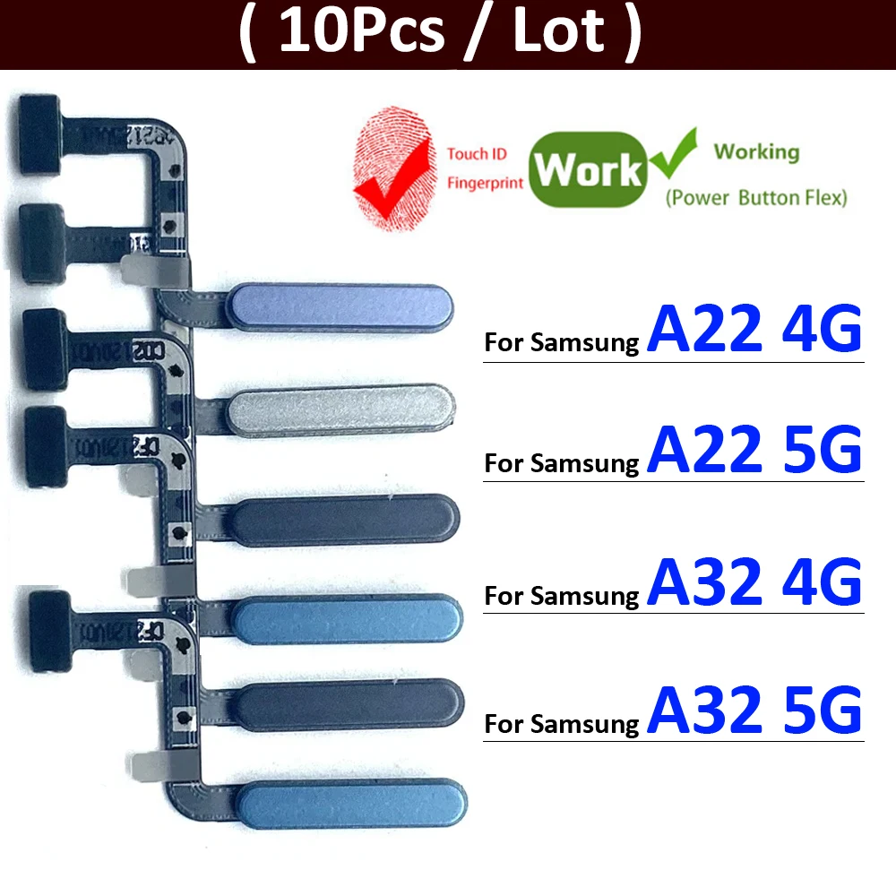 

10 шт., кнопка "домой", Сенсор отпечатка пальца, гибкий кабель-лента для Samsung A22 A32 4G
