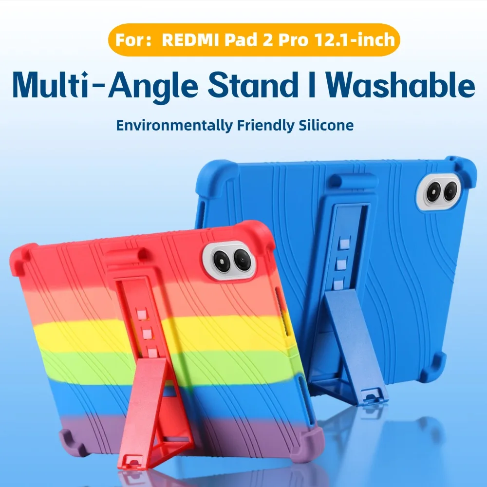 

Kids Friendly Case For Xiaomi Redmi Pad 2 Pro 12.1 inch 2025 12.1" Shockproof Tablet Cover Silicon Stand Protective Shell