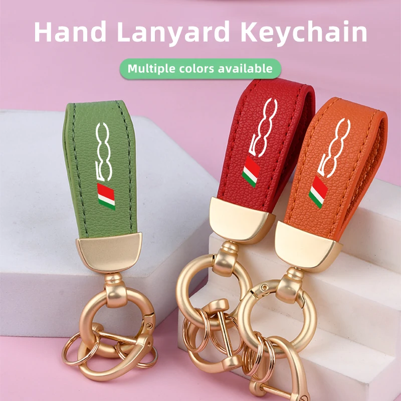 

Car Keychain Leather Auto Logo Keyring Style Accessories For Fiat 500 Freemont Strada Ducato Grande Punto UNO Astra Bravo Panda
