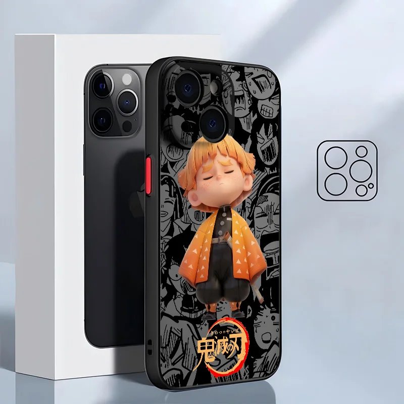 Demon Slayer Agatsuma Zenitsu Phone Case For Poco F2 F3 F4 F5 C31 40 M2 M3 M4 M5S X3 X4 X5 X6 Pro GT Frosted Translucent Funda