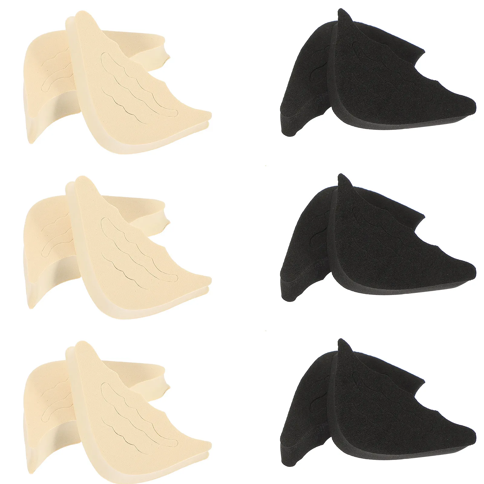 12 pares de plantillas gruesas de EVA de medio tamaño, antideslizantes, reutilizables, ajustables, rellenadores de puntera para zapatos grandes, blancos, negros, beige, para zapatos de tacón y zapatillas deportivas