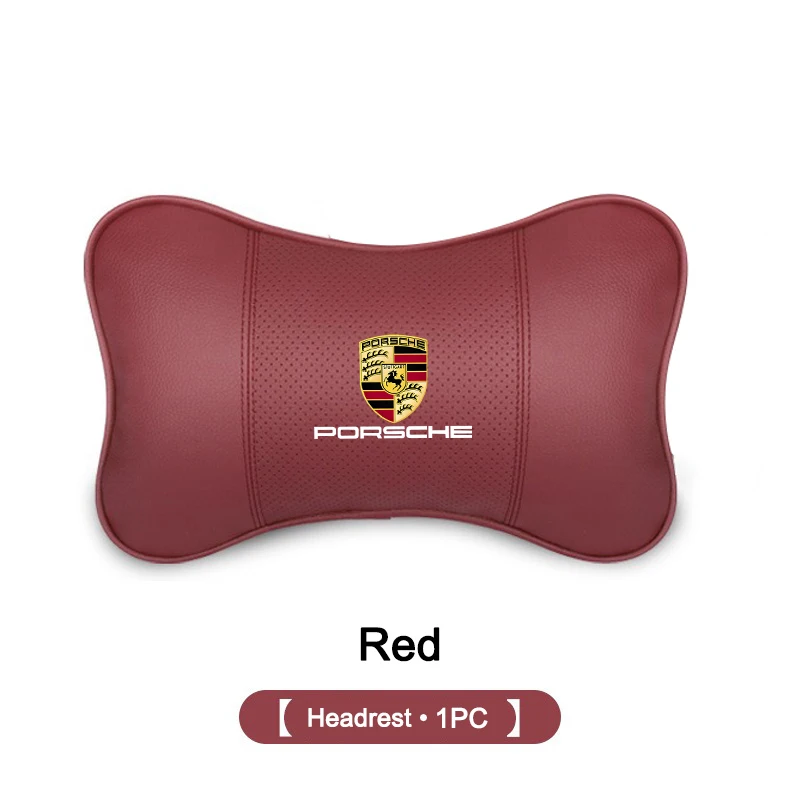 Car Emblems Seat Headrest Neck Pillow For Porsche 911 918-Spyder 928 944 968 Boxster Carrera-GT Cayenne Macan Panamera Accessory