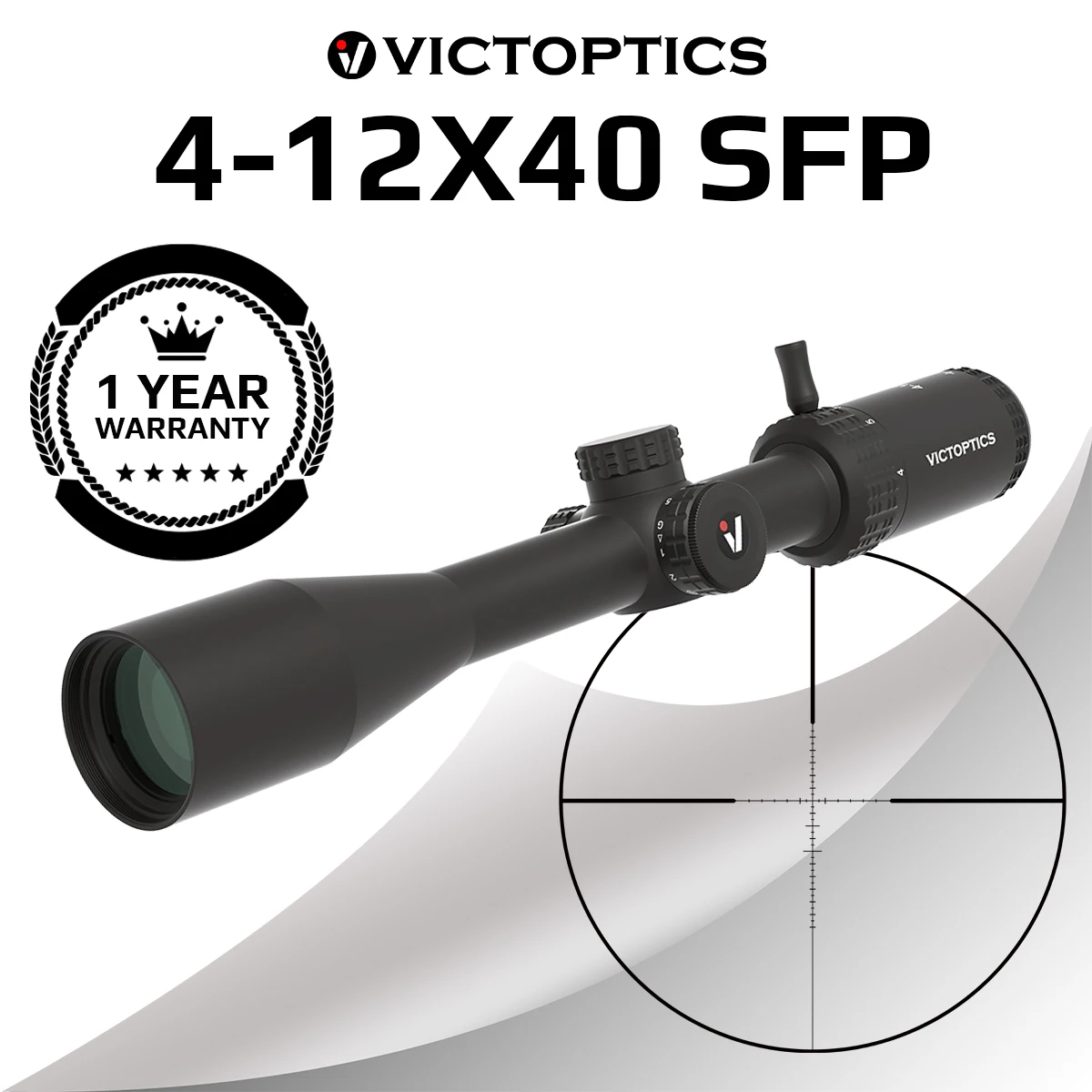 

VictOptics SOI 4-12x40 SFP Riflescope 1 inch Tube With High Light Transmission,Illuminated For Hunting Varmint & Small Game