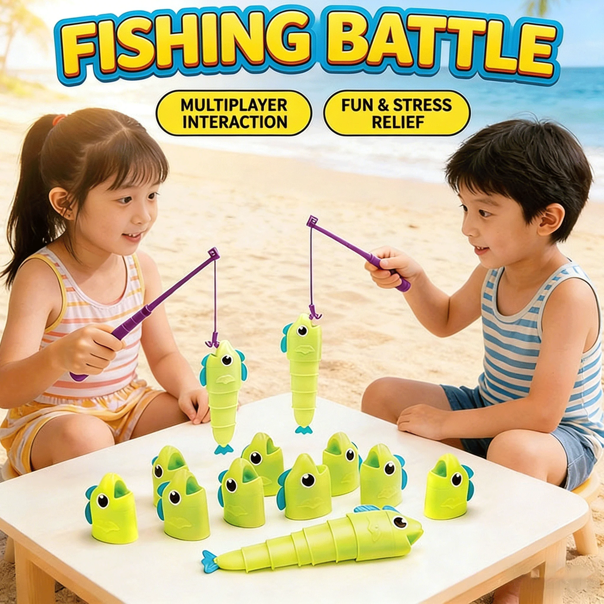 Children's Fishing Battle Board Game Toy Fine Motor Skills Development Toy Parent-Child Interactive Learn Educational Puzzle Toy