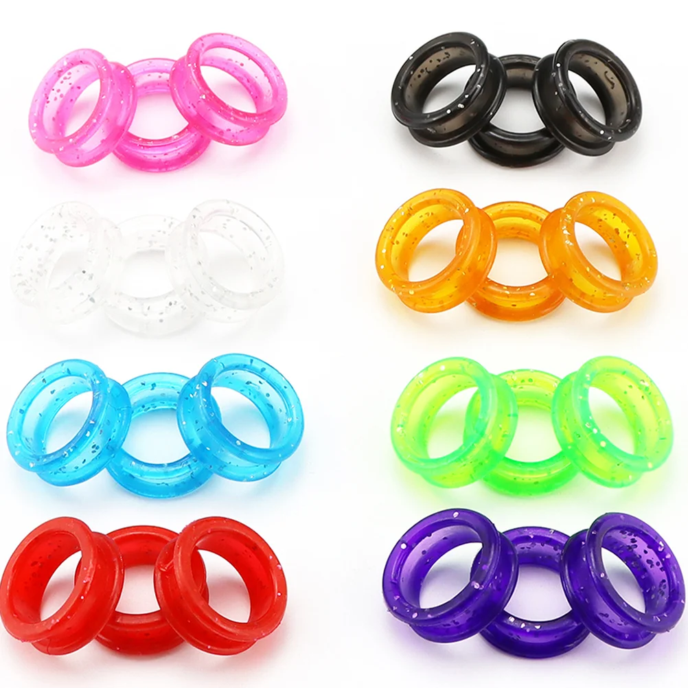 16 Pcs Scissor Rings for Hair Shears Finger Scissors Nail Accessories of Tweezer Caps Silica Gel