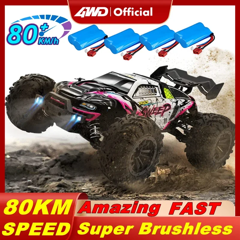 

4WD RC Car 50KM/H Brushed or 80KM Brushless Radio High Speed Remote Control Off Road for Adult Children Monster Truck Kids Toy