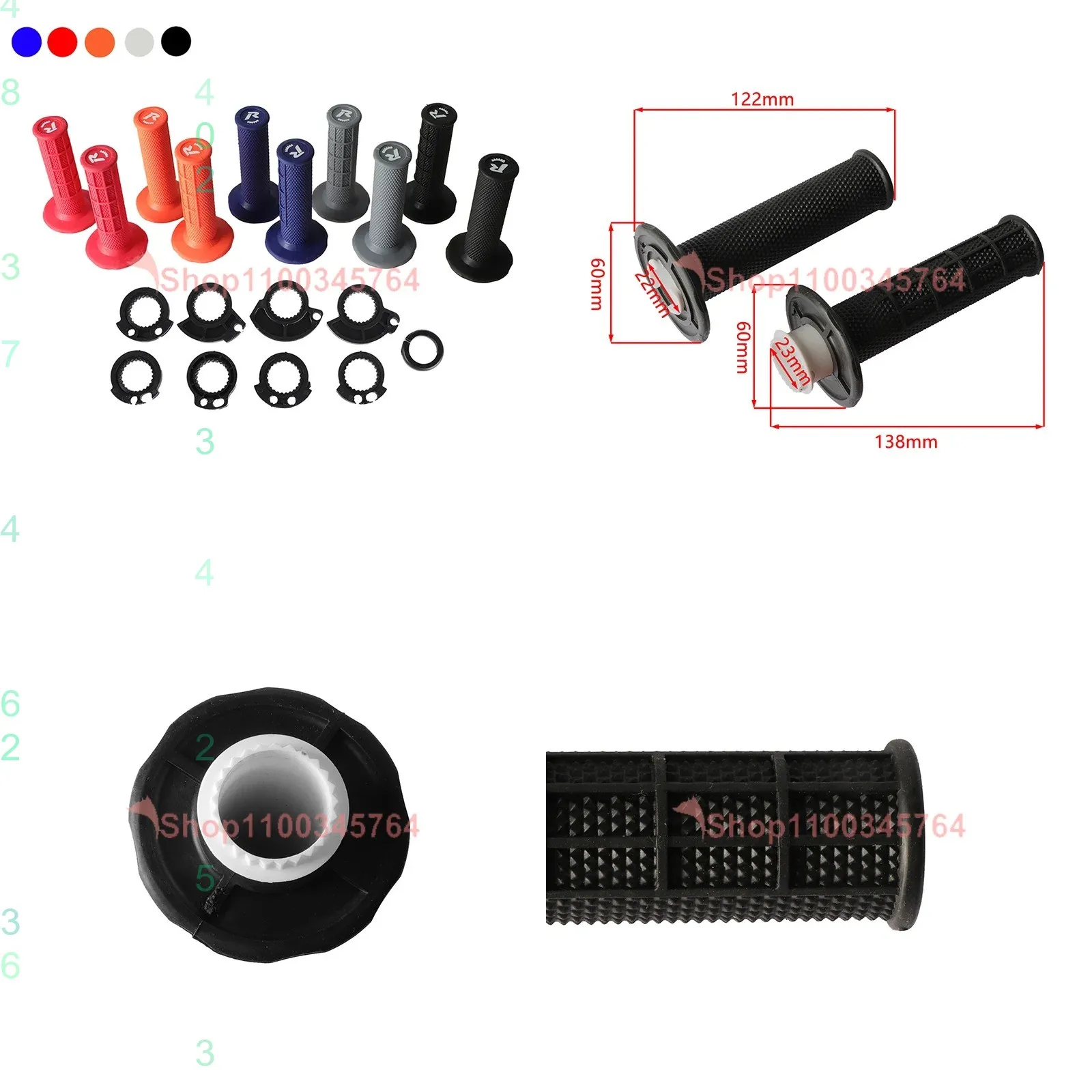 New Motorcycle Handlebar Grip Gel Brake Handle Rubber with Locking Cam for EXC CRF YZF KXL RM 7/8 Inch Off-road Universal