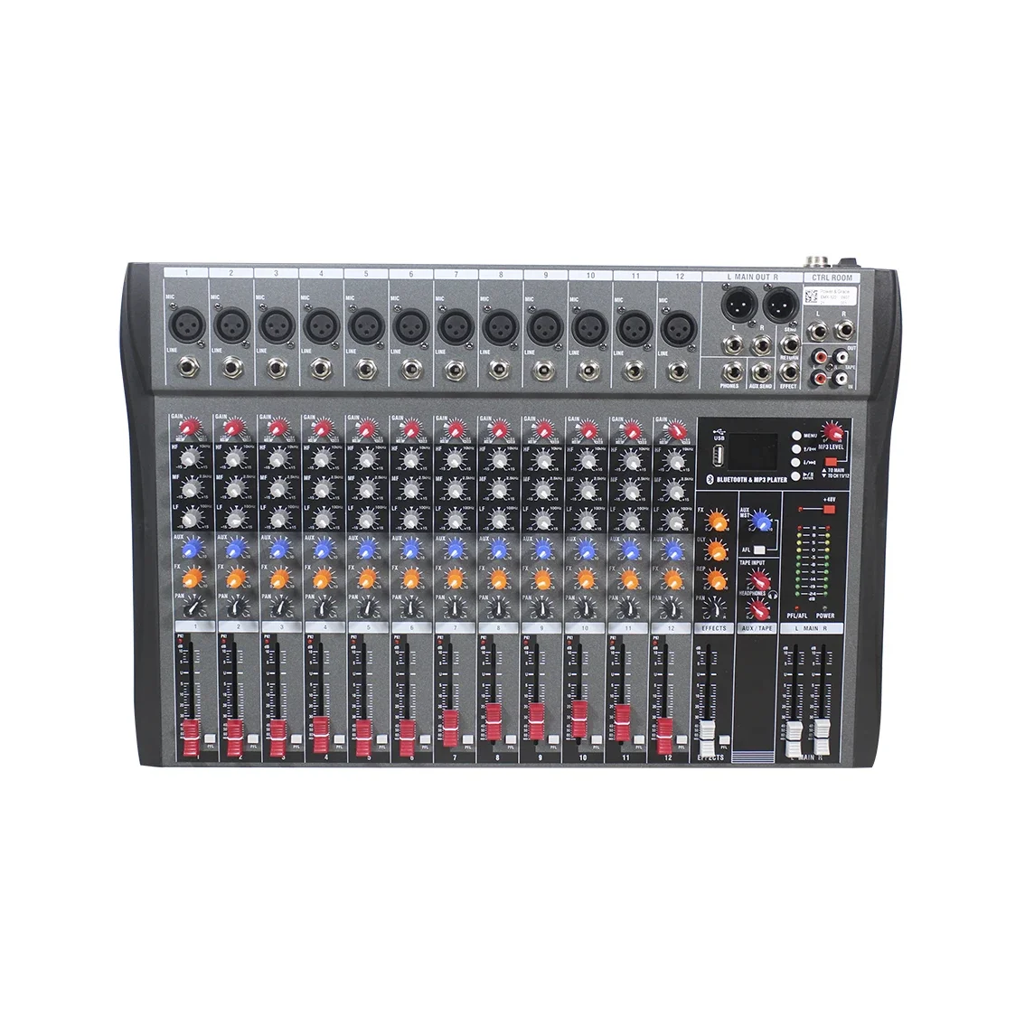 6 Channel Professional Digital Audio Music Mixer With Digital Effect Processor Bluetooth Connection Karaoke DJ Audio Mixer