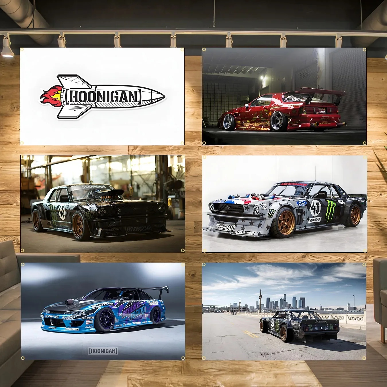90x150cm 3X5FT H-hoonigans bandera de coche de carreras cartel impreso de poliéster para decoración