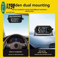 AX94-Car RV Truck TPMS 6 Wheels Sensor Solar Tire Pressure Monitoring System Temperature Clock Air Pressure Display Alarm
