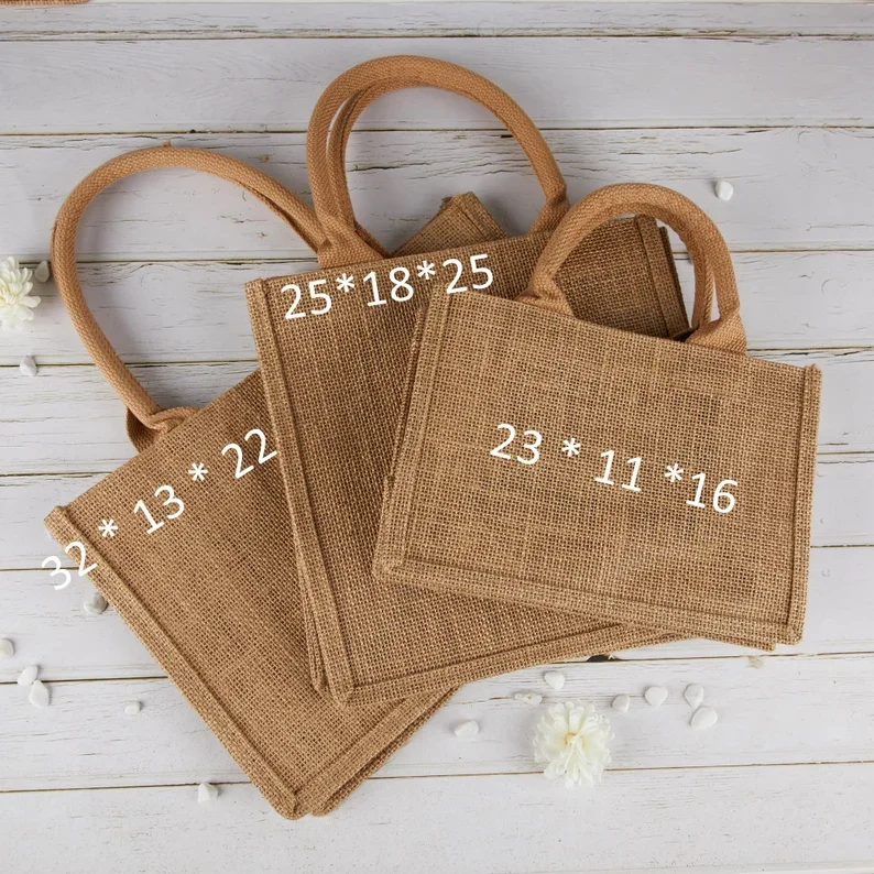 Personalised Beach Bag Personalized Name Bag Jute Beach Bags Flower Girl Wedding Party Market Shopping Bags for Women Custom Bag