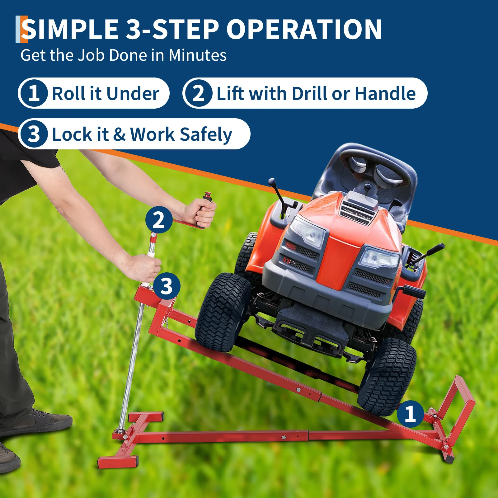 แม่แรงยกเครื่องตัดหญ้าแบบพับได - Heavy Equipment Jack Stands บทวิจารณ์และราคา