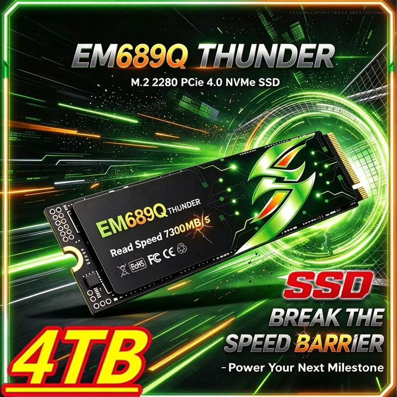 EM689Q M.2 NVMe Inside Solid State Drive, 4TB/500GB/1TB/2TB, Quick Transfer Storage, PC, Gaming, Desktop, Laptop. Prime Elite.