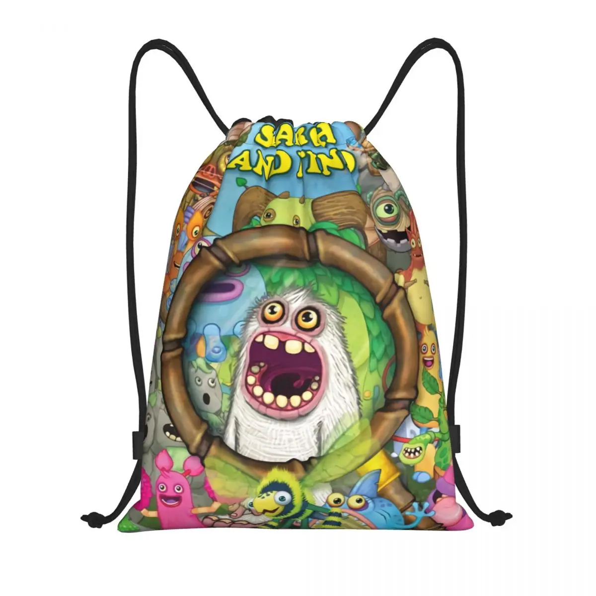 Custom My Singing Monsters Drawstring Bag for Training Yoga Backpacks Men Women Adventure Video Game Sports Gym Sackpack