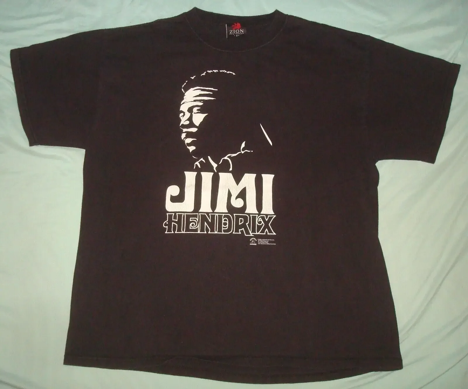 VTG 2004 JIMMY HENDRIX STONE FREE T SHIRT LARGE BLACK 2 SIDED ROCK BAND ZION USA long or short sleeves