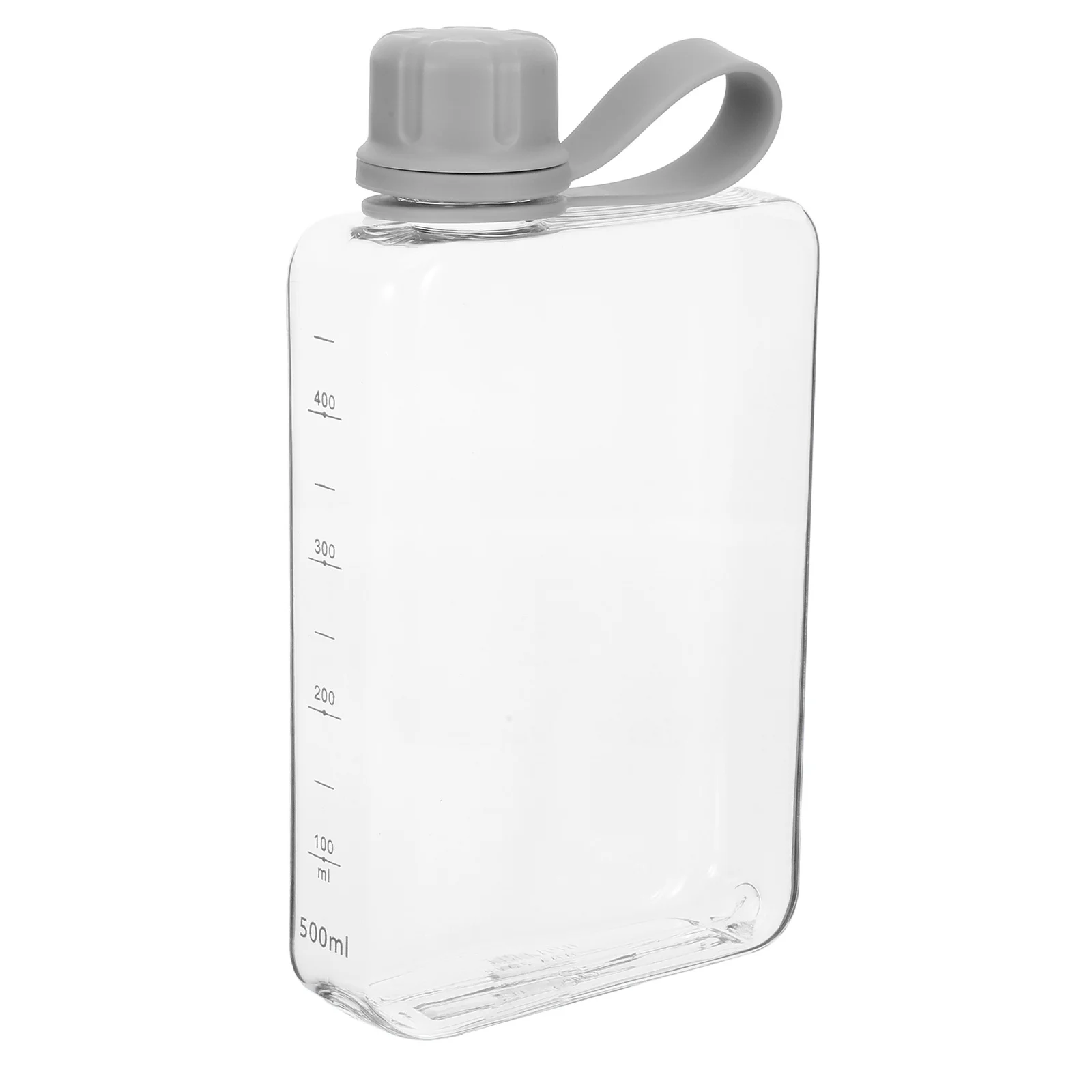 

Flat Travel Water Bottle 500Ml Leakproof Reusable Plastic Flask Portable Slim Bottle for Gym Fitness Hiking Camping Outdoor