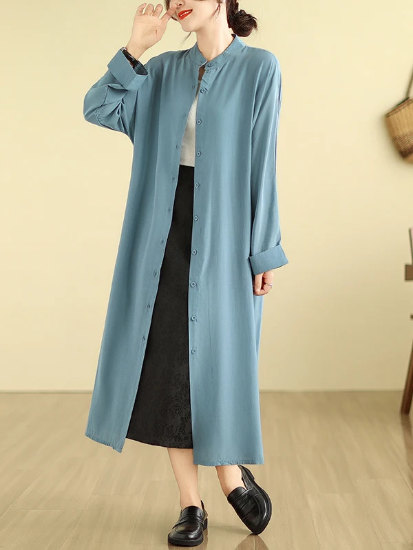 Long Sve Damen irt Dr Hong Kong Sle Loose Fit Split Design Autumn Faion Neu eingetroffenes Kleidungsstück Keine Etikettierung erforderlich