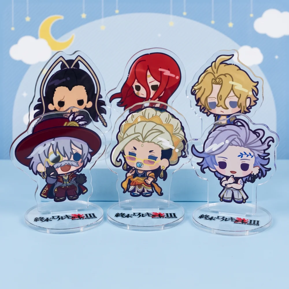 Record of Ragnarok Double Anime Sided Acrylic Stand Keychain 10cm Lu Bu Thor Adam Cute Chibi Anime Style Gift for Fans