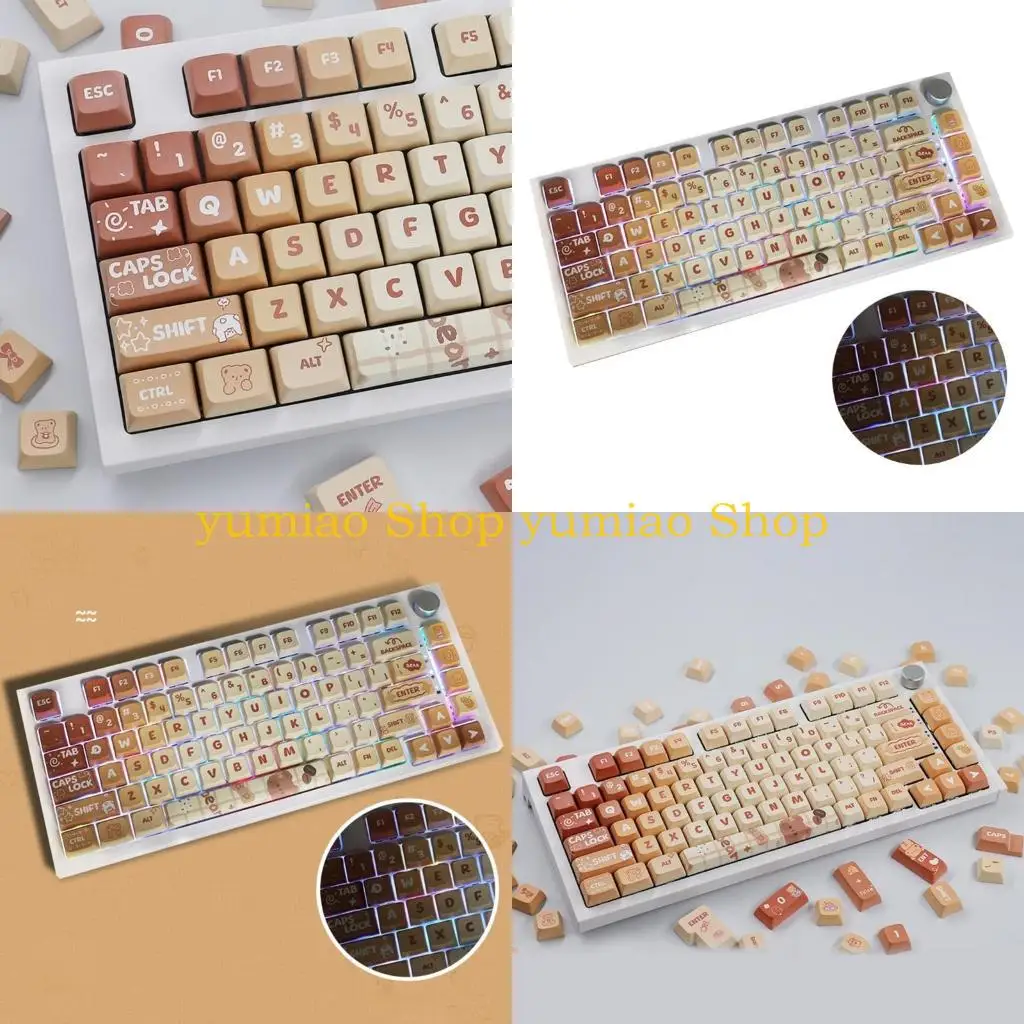 587B XDA PBT Keycaps for 133 Keys Mechanical Keyboard Keycap DyeSub Bear