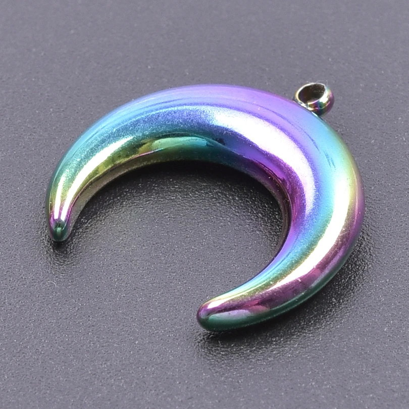 5pcs Rainbow Accessories Moon Charms In Bulk Hasama Hand Stainless Steel Charm For Jewelry Making Supplies Star Pendant Material