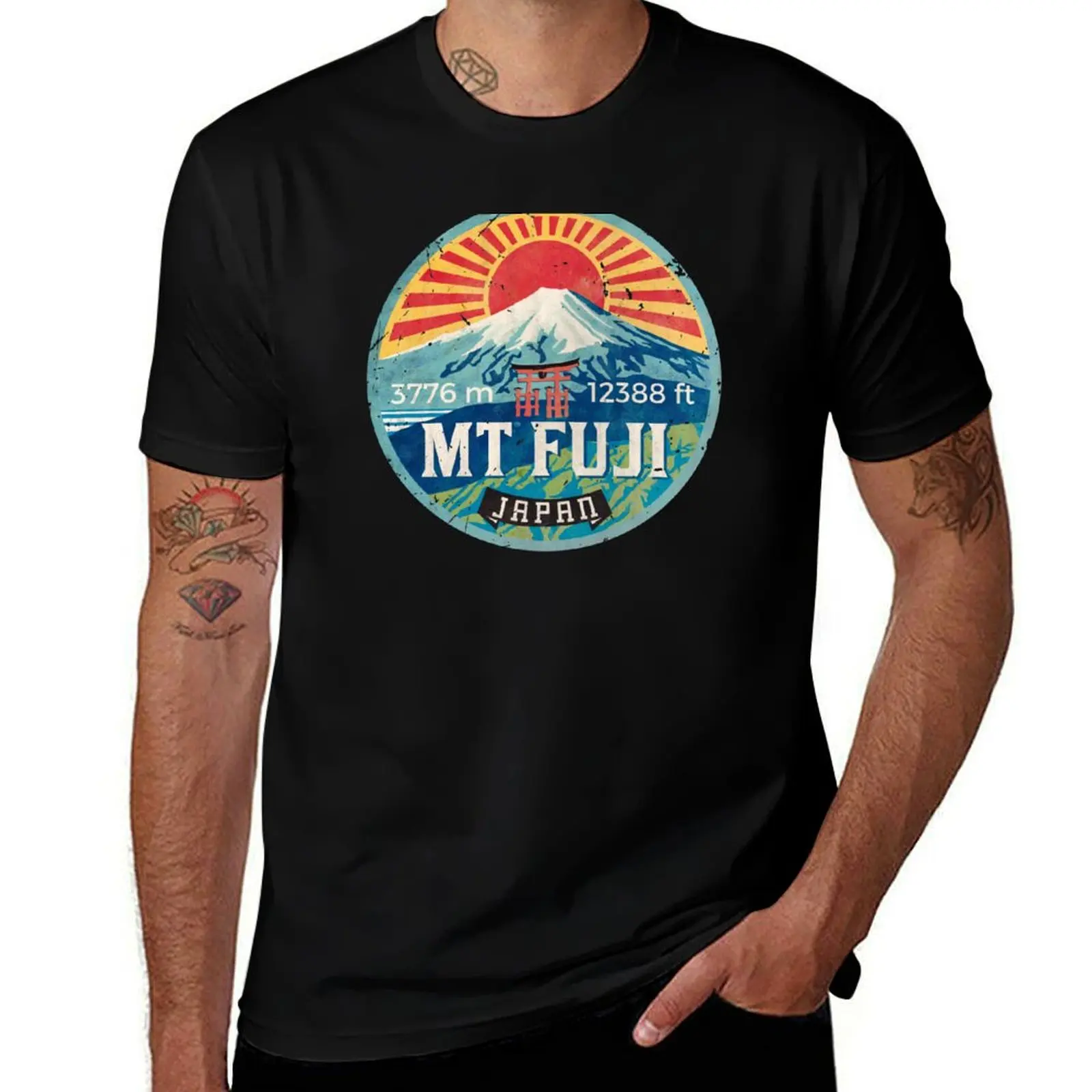 MT Fuji - Vintage Emblem T-Shirt Street Art Print Tee Shirt T-Shirt
