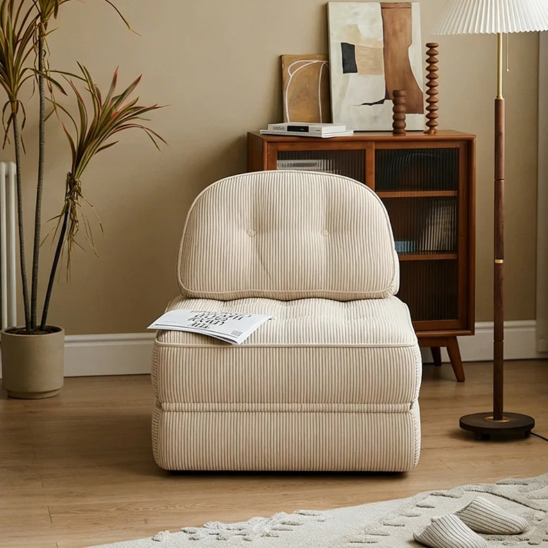 Best-selling Compressed Sponge Sofa Bed Corduroy Single-person Sofa Chair Recliner Sofa Roll Packaging Living Room Furniture