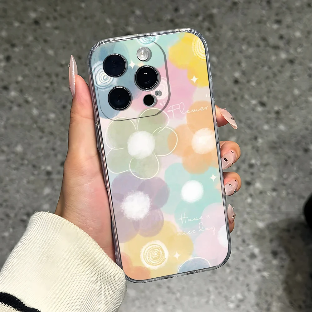 

Healing Flower Print Silicone Phone Case for IPhone 17 16 15 14 13 12 11 Pro Xs Max Air Mini 7 8 6 6s Plus SE 2020 2022 Cover