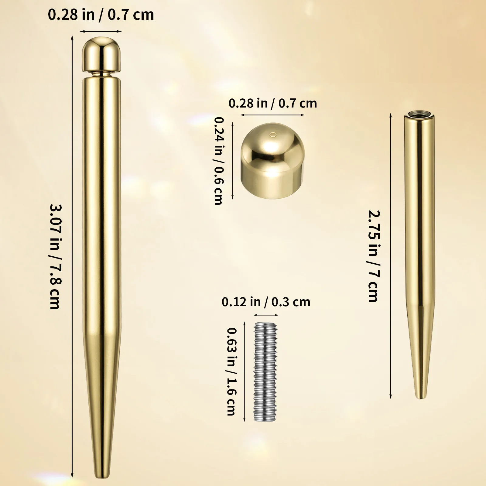 6Pcs Gold Standoff Screws for Picture Frames Acrylic Signs Posters Desktop Display Elegant Mounting Hardware Photo Frame Support