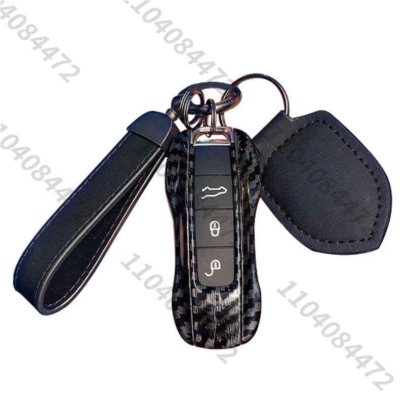 For Porsche Boxster Cayman Panamera Cayenne 911 car key cover 918 997 991 Carbon Fiber Pattern Key Case Car Accessories