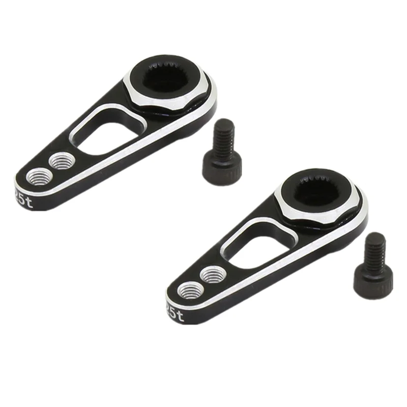 2Pcs Metal Double Hole 25T Servo Arm Servo Horn for 1/10 RC Car Boat Futaba Savox PowerHD Axial SCX10,3