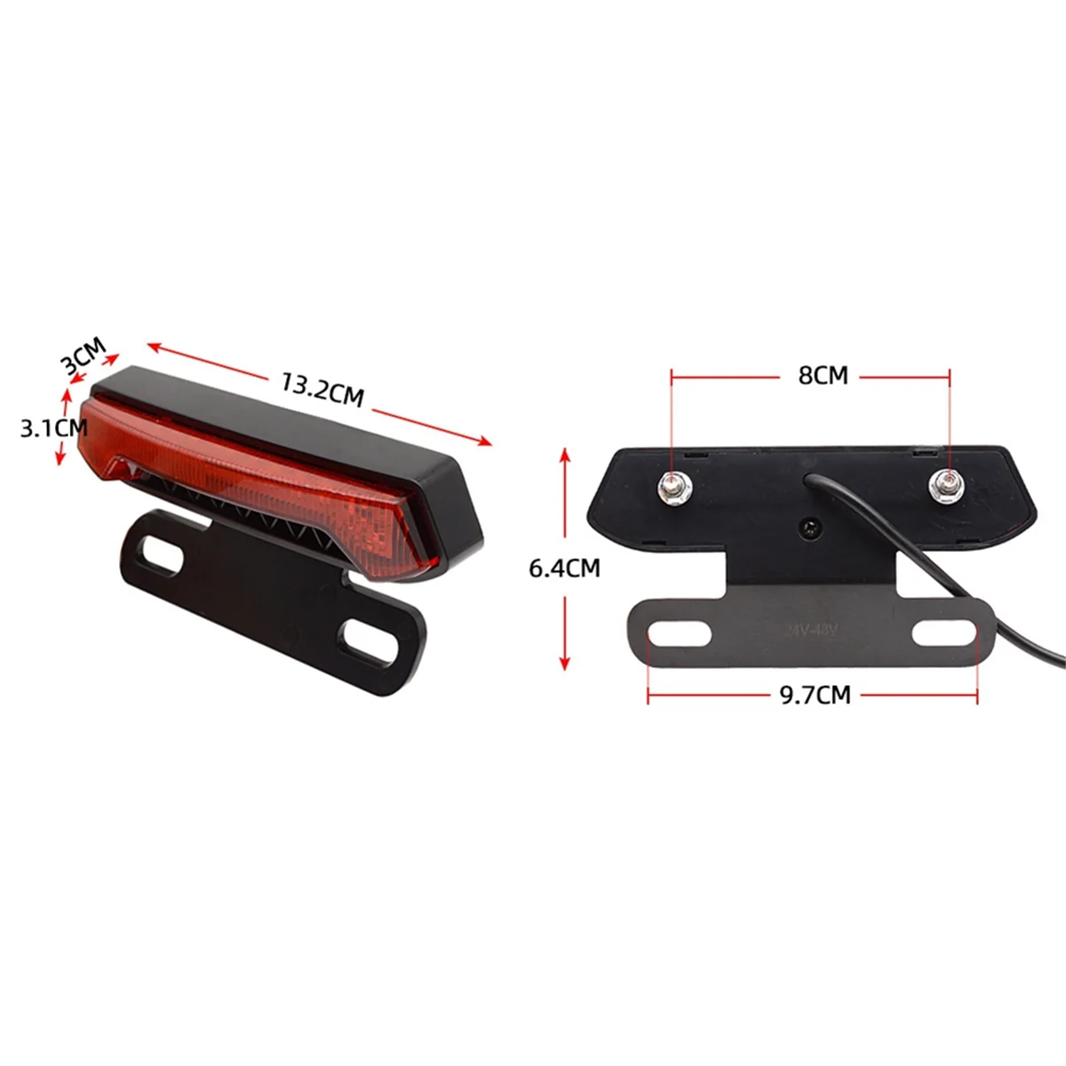 

2525 + передний тормозной фонарь для электронного велосипеда, комплект задних фонарей, 24 В, 36 В, 48 В, фара для электровелосипеда с переключателем для электрического велосипеда, скутера