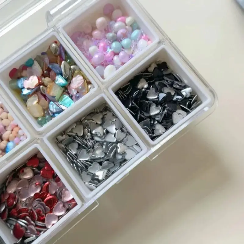 1 Stück Bonbonfarbene Plastik-Nagelkunst-Dekor-Aufbewahrungsbox Transparente 6/12-Fächer Nagelkunst-Aufbewahrungsbox Schmuck-Organizer – Detail 8