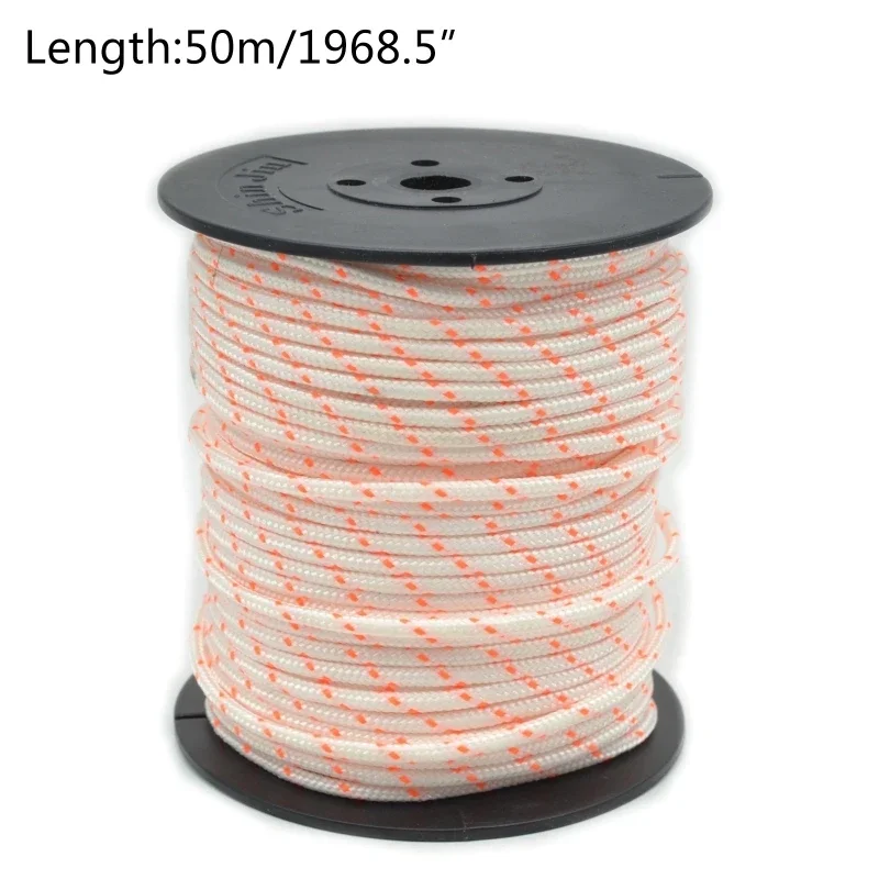 

50m 3mm Nylon Pull Starter Rope Recoil Engine Cord for 430/520 Trimmer Cutter Chainsaws Lawn Mower Engine