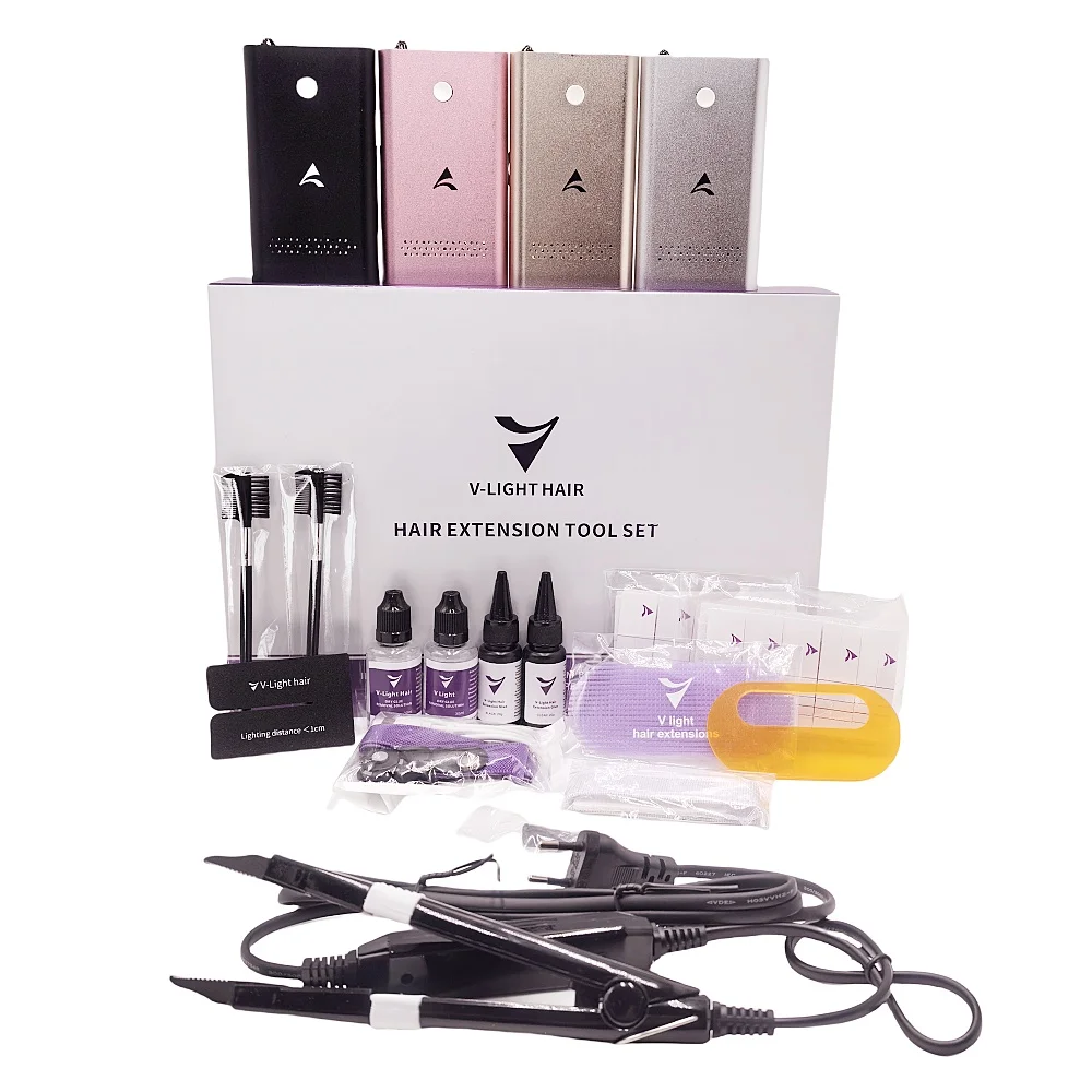 V-Light Technology Hair Extension Machine new system tape hair extension set v light hair extensions tools for salon