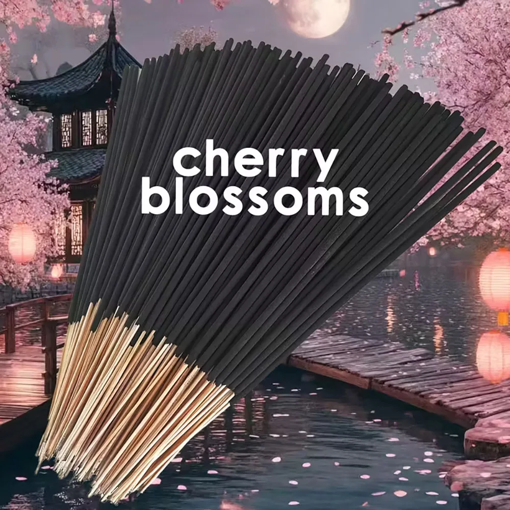 25/55/75/100Pcs Japanese Cherry Blossom Incense Sticks, Long Burning Time, Smooth and Clean, Suitable for Home, Kitchen and Dining Room, Room Fragrance Control, Air Freshener Sticks, Slow-Burning Incense, Cherry Blossom Aroma Sticks, Minimalist Design, Clean Burning Formula, High-Grade Fragrance Ingredients