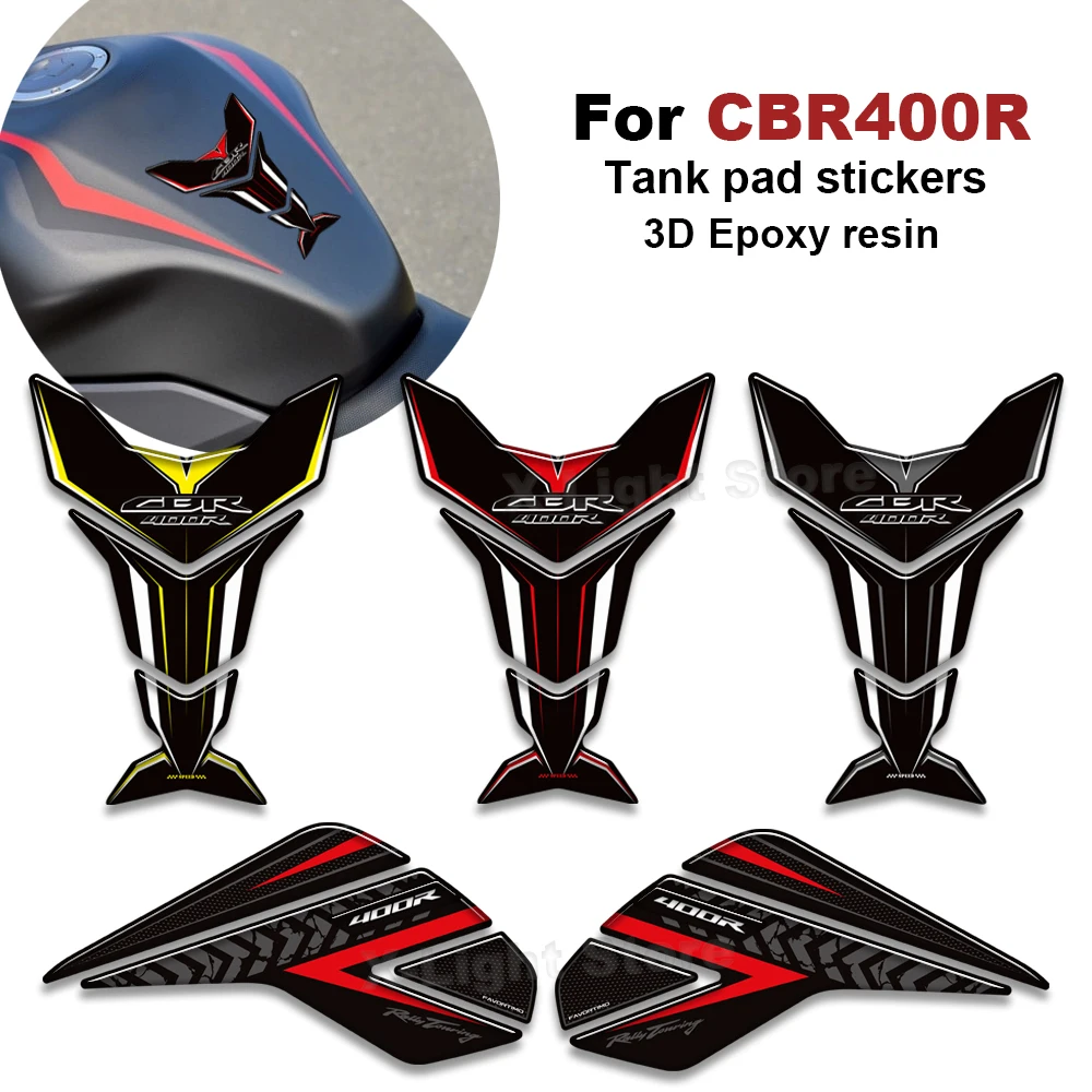 

Для Honda CBR400R CBR 400R 400R 2024, новые ручки бака мотоцикла, боковые наколенники, 3D наклейки для защиты поверхности, комплект наклеек