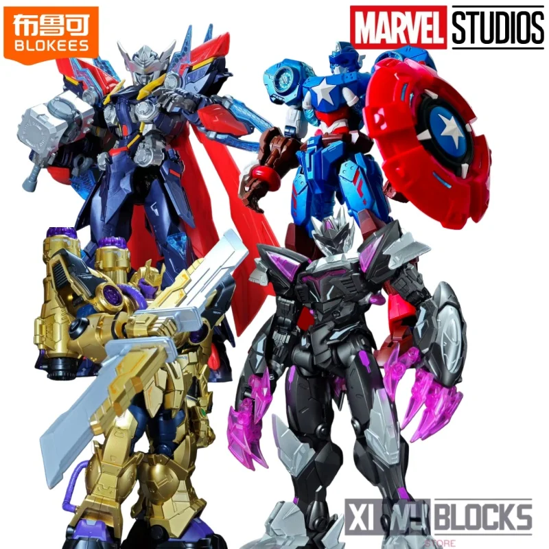 

Keeppley Marvel Comics Mecha Assembled Building Blocks Captain America Black Panther Movable Model Ornaments Toy Gifts