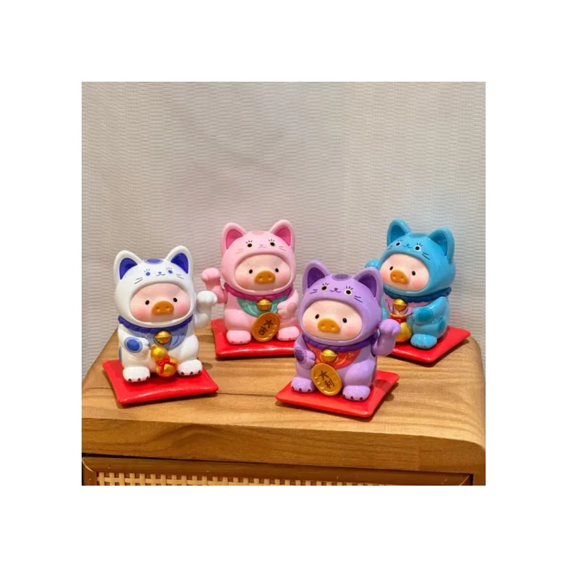 Lulu la cochonnette, série Lucky Cat, boîte mystère, figurines d'anime, modèle kawaii, décoration de bureau populaire, cadeau du Nouvel An