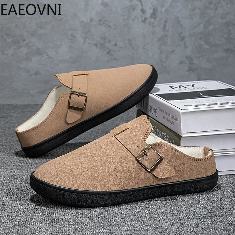 Slippers Men's Home Couple Slipper Low Tops Round Toe House Cotton Shoes Beautiful Fashionable EAEOVNI Explosive Style Male Shoe