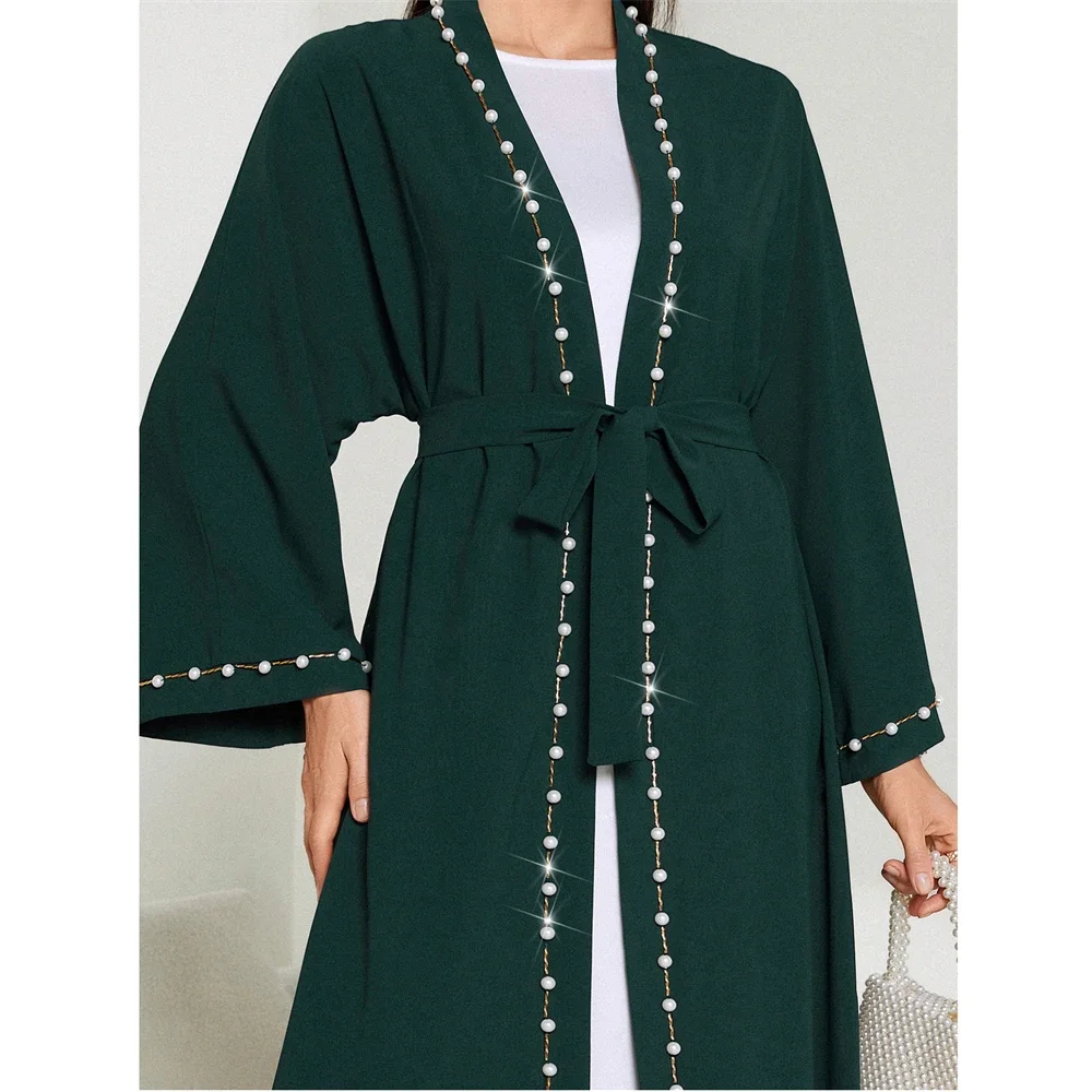 

Ramadan Eid Open Kimono Abaya Dubai Turkey Islamic Muslim Dress Abayas for Women Robe Caftan Marocain Musulmane Femme Jalabiya