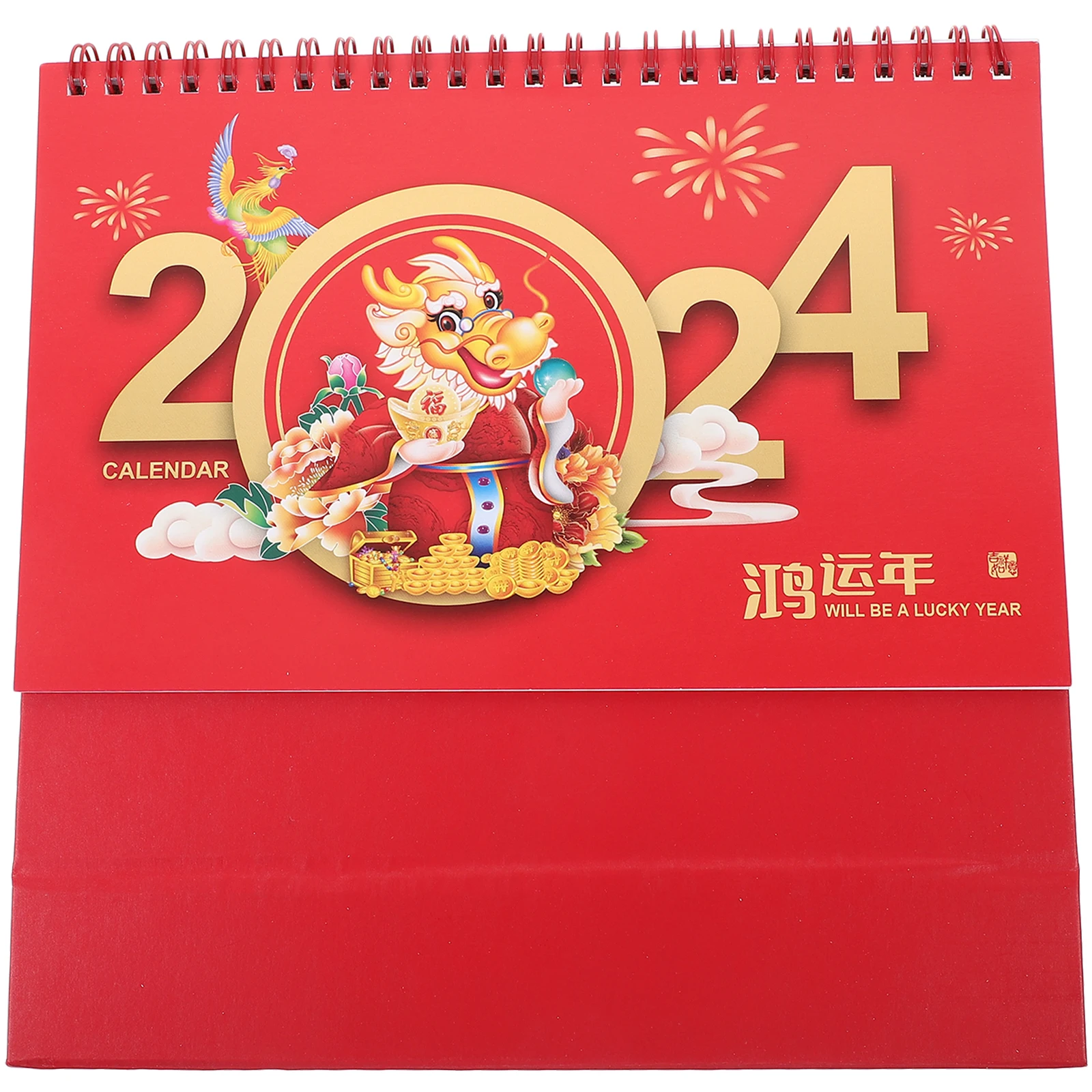 

2024 Desk Calendar Monthly Flip Stand Chinese Style Classroom Office Decor Household Accessories Students Use Lunar Year