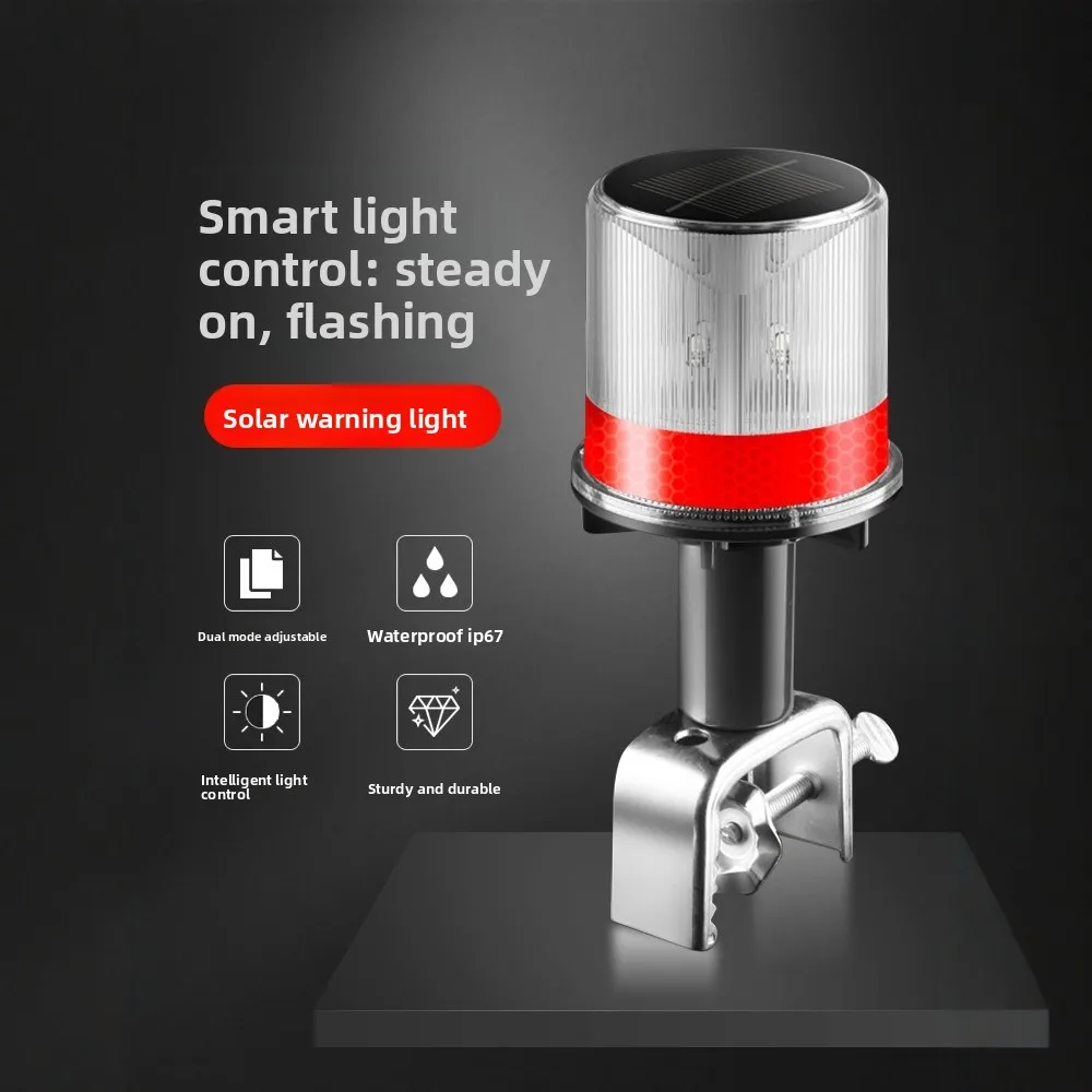 Solar Marine LED Navigation Light–360° All-Round Waterproof Beacon with Flashing & Steady Modes for Boat, Buoy,Yacht&Fishing Net