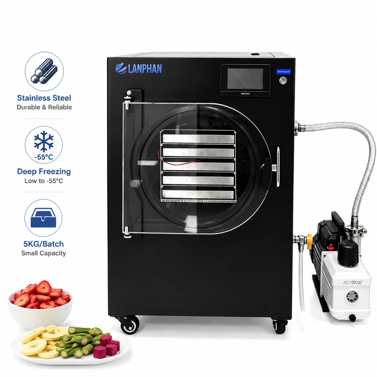 Smart WiFi Remote Control Household HFD-5 Five Trays 5-7KG/Batch Freeze Dryer Machine For Small Business / Home Us