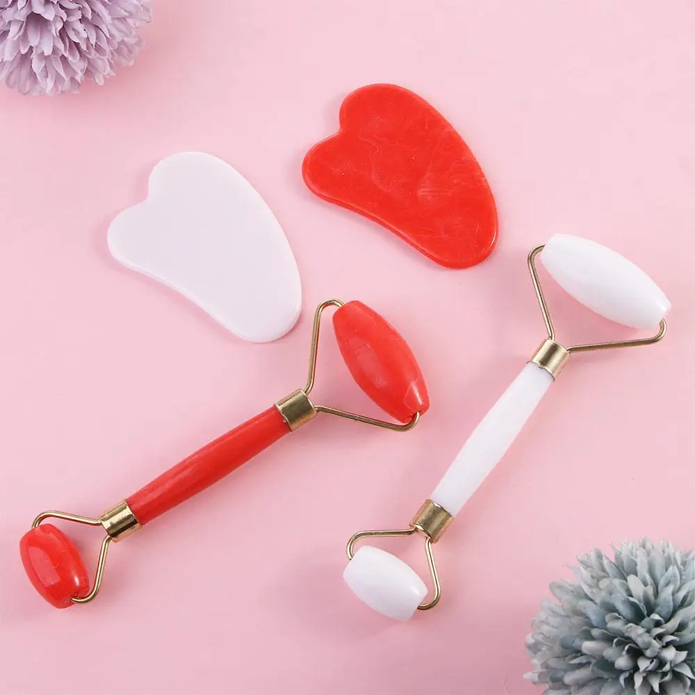 Relaxation Girls Anti-Aging Slimming Neck Beauty Tool Face Lift Facial Massager Roller Guasha Board Double Head Roller Massager