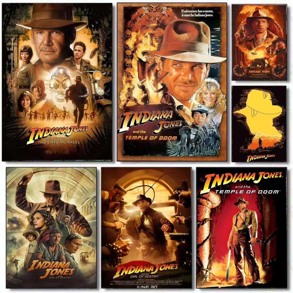 American Movie I-Indiana J-Jones Poster HD Home Decor Sticky Wall Waterproof Home Living Room Bar Aesthetic Decor