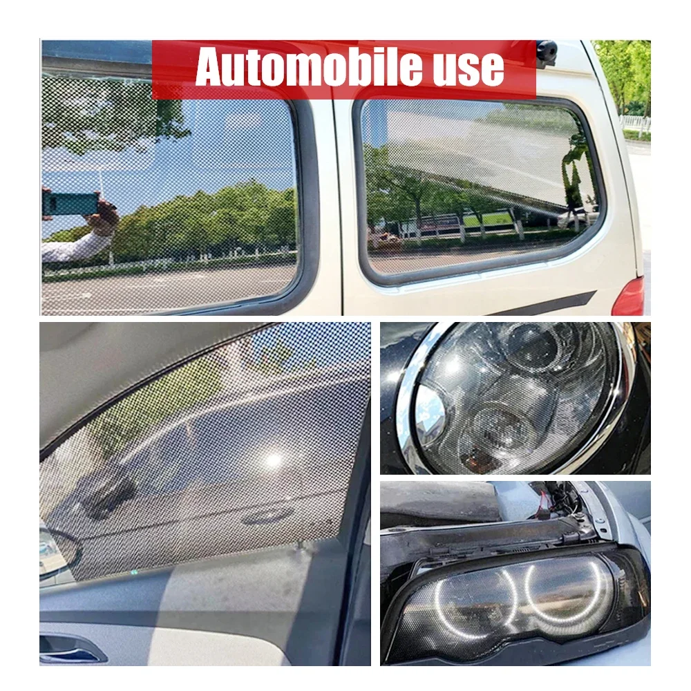 Car Window Shade Stickers Honeycomb Film Car Sticker Anti-UV Privacy Sunshade Auto Side Blocks Covers Headlam Taillight Film