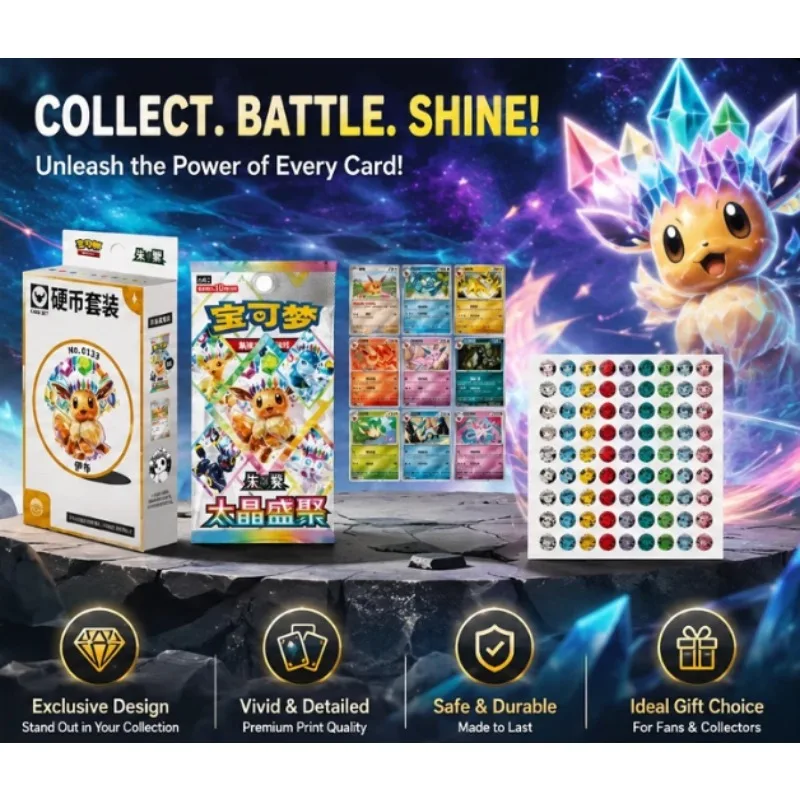 

Pokémon Official Trading Card Game Eevee Coin Set – Scarlet & Violet Terastal Festival ex 18.0 – Cards Collectible