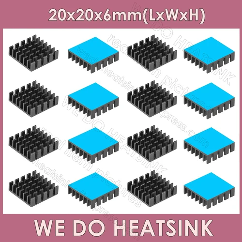 WE DO disipador térmico 20x20x6mm sin o con almohadilla térmica disipador térmico de aluminio radiador enfriador de refrigeración con almohadilla adhesiva térmica