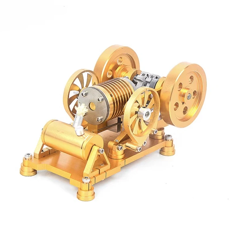 All-metal Bronze Cylinder Piston Fire-drawing Stirling Engine Model Toy Scientific Experiment Educational Tool